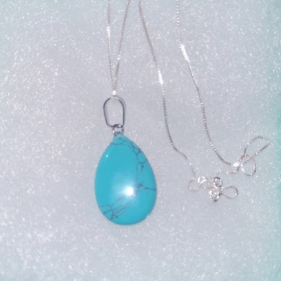 Boho Natural Turquoise Sterling Silver 16” Necklace - Picture 6 of 8